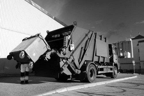 Construction site with waste materials